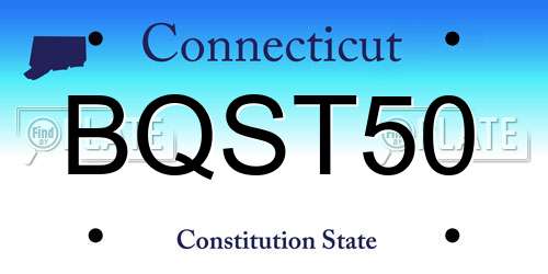 BQST50 Connecticut License Plate