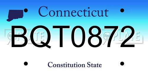 BQT0872 Connecticut License Plate