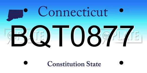 BQT0877 Connecticut License Plate