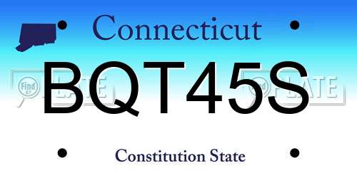 BQT45S Connecticut License Plate