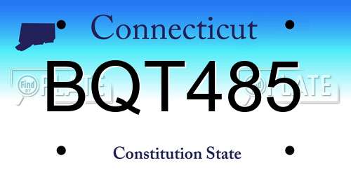 BQT485 Connecticut License Plate
