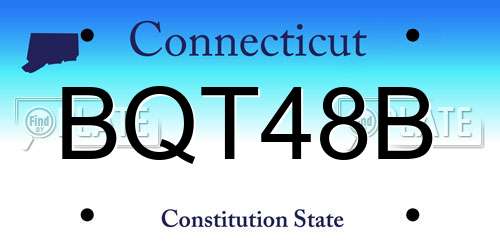 BQT48B Connecticut License Plate