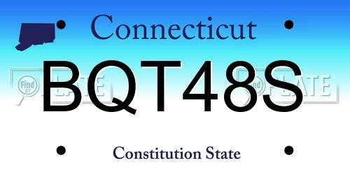 BQT48S Connecticut License Plate
