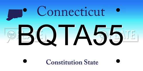 BQTA55 Connecticut License Plate