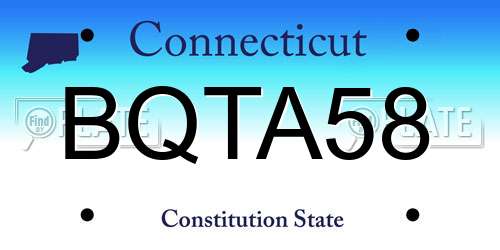BQTA58 Connecticut License Plate