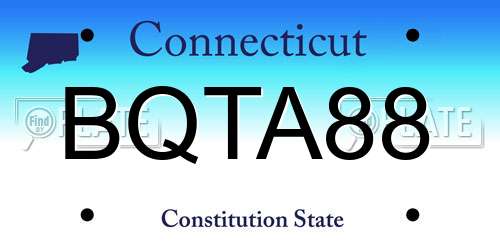 BQTA88 Connecticut License Plate