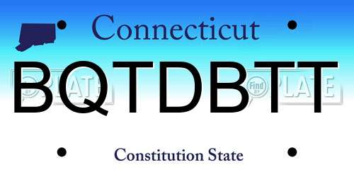 BQTDBTT Connecticut License Plate