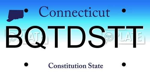 BQTDSTT Connecticut License Plate