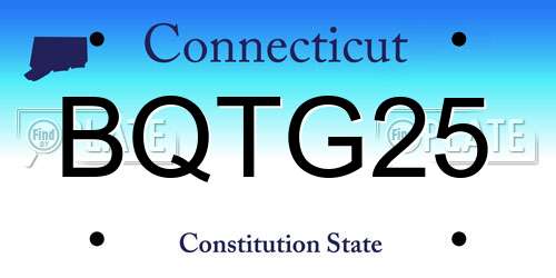 BQTG25 Connecticut License Plate