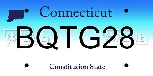 BQTG28 Connecticut License Plate