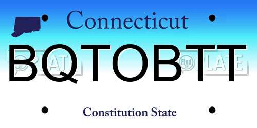 BQTOBTT Connecticut License Plate