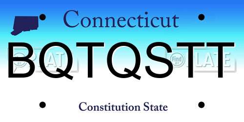 BQTQSTT Connecticut License Plate