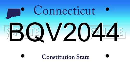 BQV2044 Connecticut License Plate