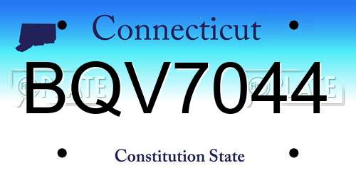 BQV7044 Connecticut License Plate
