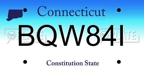 BQW84I Connecticut License Plate