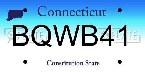 BQWB41 Connecticut License Plate