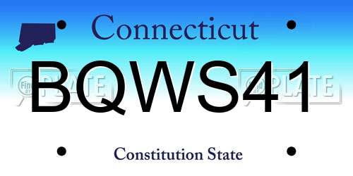 BQWS41 Connecticut License Plate