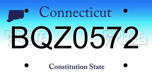 BQZ0572 Connecticut License Plate