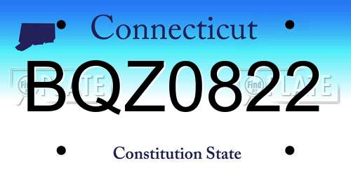 BQZ0822 Connecticut License Plate