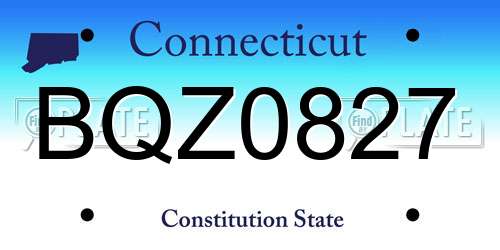 BQZ0827 Connecticut License Plate