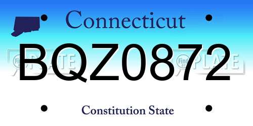 BQZ0872 Connecticut License Plate