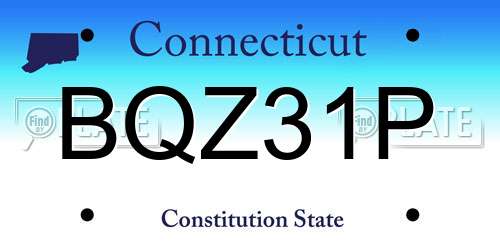 BQZ31P Connecticut License Plate