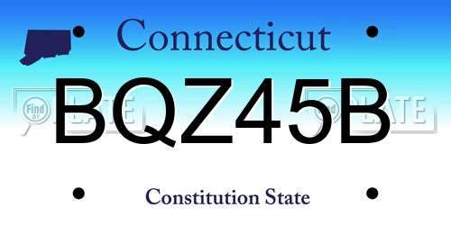 BQZ45B Connecticut License Plate