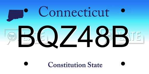 BQZ48B Connecticut License Plate