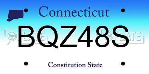 BQZ48S Connecticut License Plate