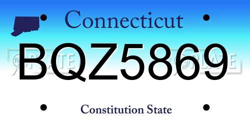 BQZ5869 Connecticut License Plate