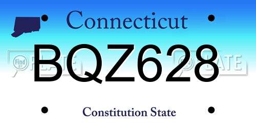 BQZ628 Connecticut License Plate
