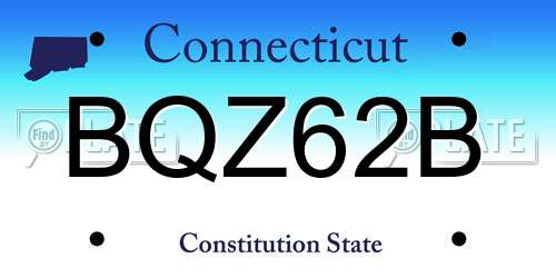 BQZ62B Connecticut License Plate