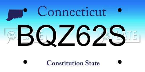 BQZ62S Connecticut License Plate
