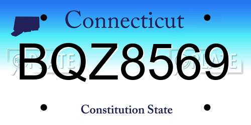 BQZ8569 Connecticut License Plate