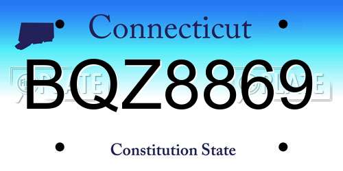 BQZ8869 Connecticut License Plate