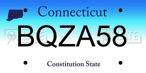 BQZA58 Connecticut License Plate