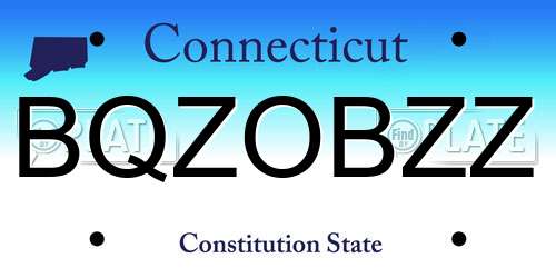 BQZOBZZ Connecticut License Plate