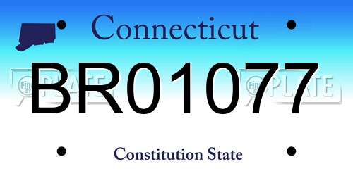 BR01077 Connecticut License Plate