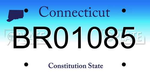 BR01085 Connecticut License Plate