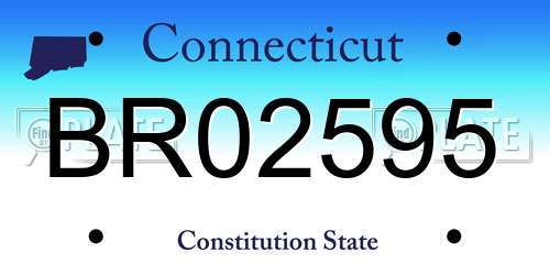 BR02595 Connecticut License Plate