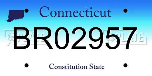 BR02957 Connecticut License Plate