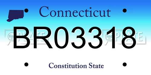 BR03318 Connecticut License Plate