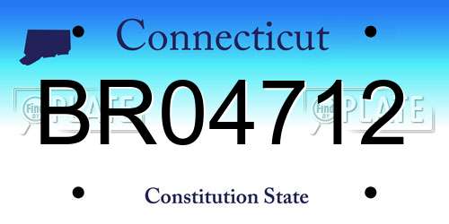 BR04712 Connecticut License Plate