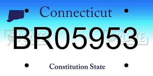 BR05953 Connecticut License Plate