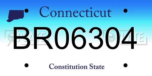 BR06304 Connecticut License Plate