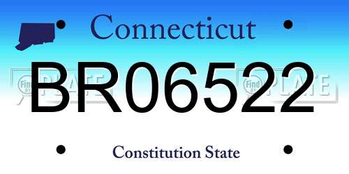 BR06522 Connecticut License Plate