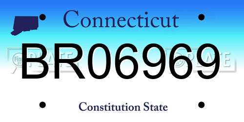 BR06969 Connecticut License Plate