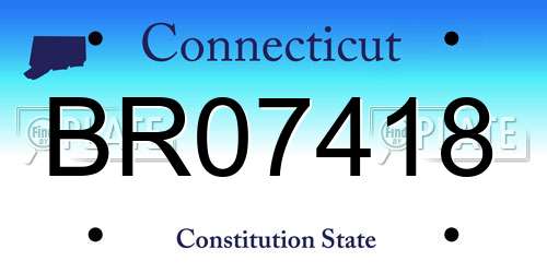 BR07418 Connecticut License Plate