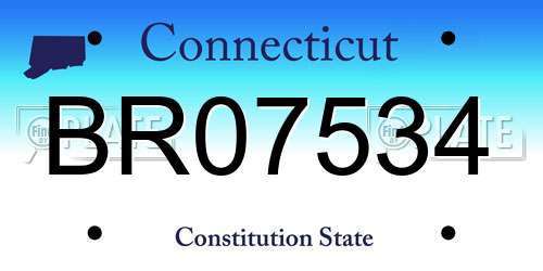 BR07534 Connecticut License Plate