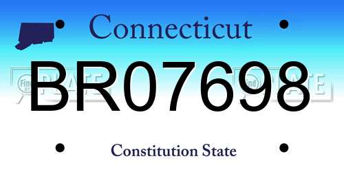 BR07698 Connecticut License Plate